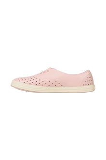 Angled view of a Native Shoes Jericho Wanderfoam | Chameleon Pink / Bone White Footwear in Chameleon Pink / Bone White