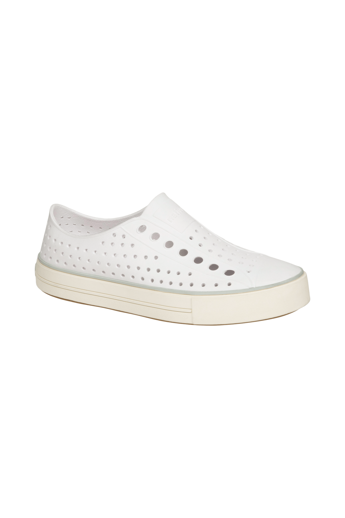 Bottom view of a Native Shoes Jefferson Arc Wanderfoam | Shell White / Whisper White Footwear in Shell White / Whisper White