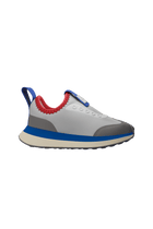 Side view of a Native Shoes Kids Robbie Dash Kids Footwear in Hyams Grey / Tapioca Uv / Jiffy Black