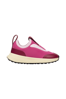 Side view of a Native Shoes Kids Robbie Dash Kids Footwear in Smbpnk/Tapoffwht/Jfyblk