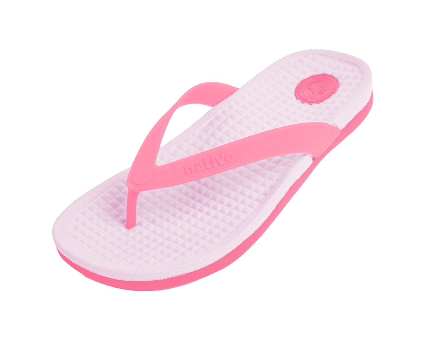 Angled view of a Native Shoes Paolo Wanderfoam | Barely Pink / Flamingo Pink Footwear in Barely Pink / Flamingo Pink