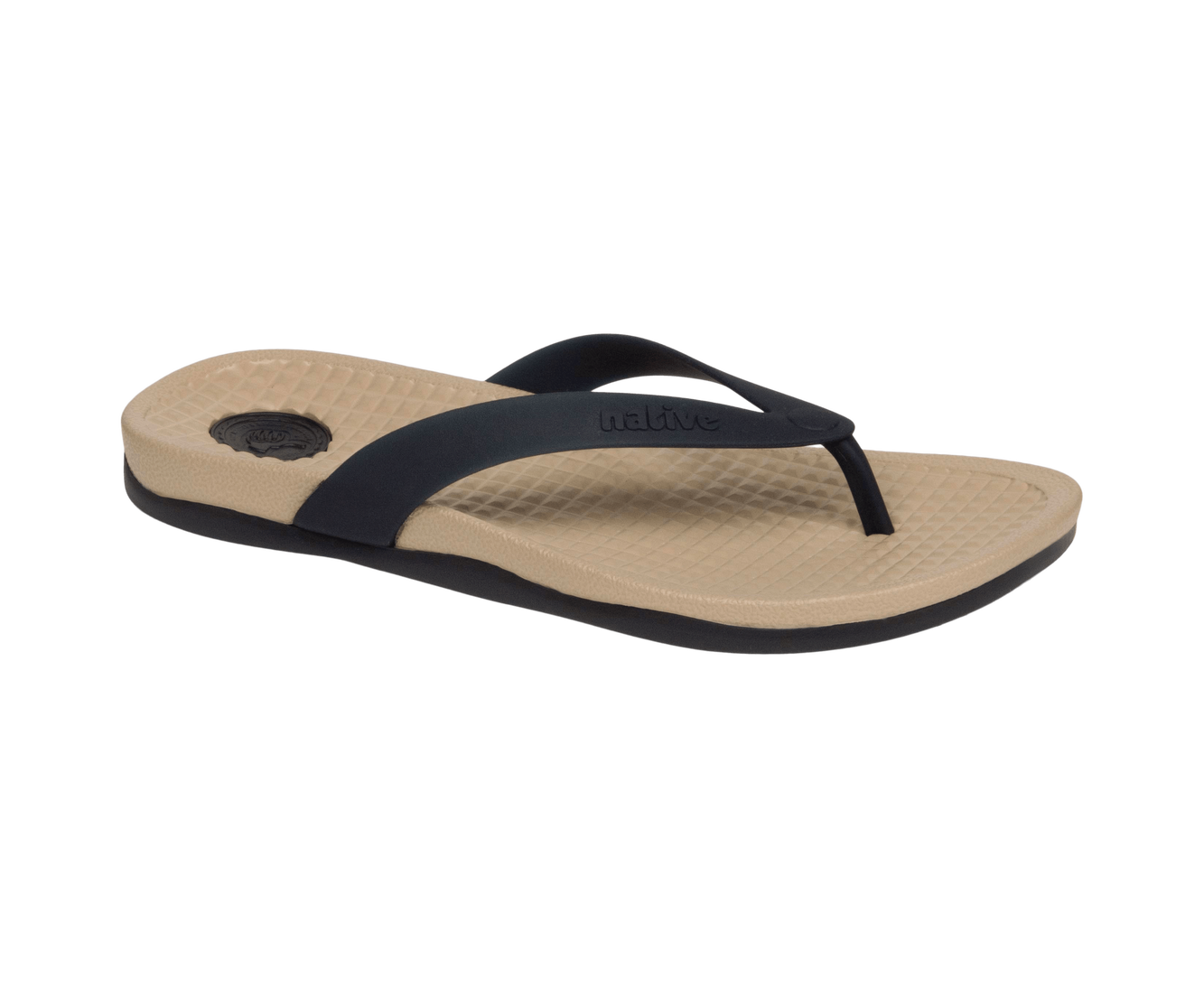 Bottom view of a Native Shoes Paolo Wanderfoam | Flax Tan / Jiffy Black Footwear in Flax Tan / Jiffy Black