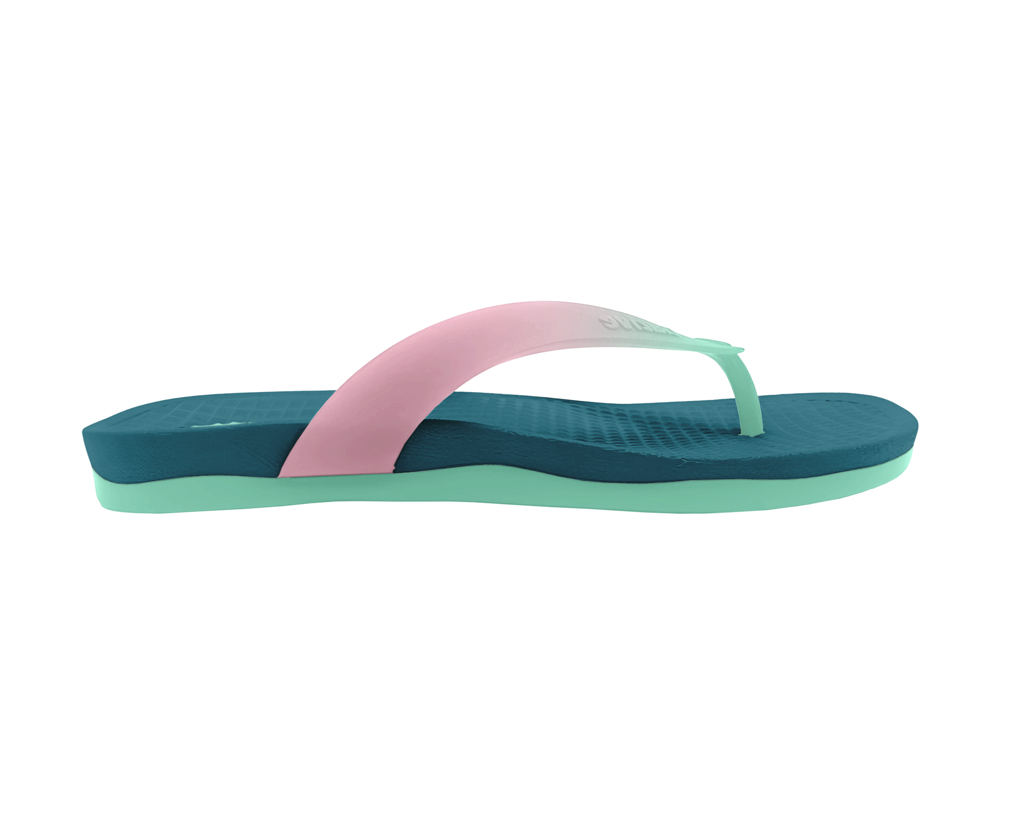 Side view of a Native Shoes Adults Paolo Wanderfoam Ombre Footwear in Faded Glory Blue / Fresco Green / Fresco Ombre
