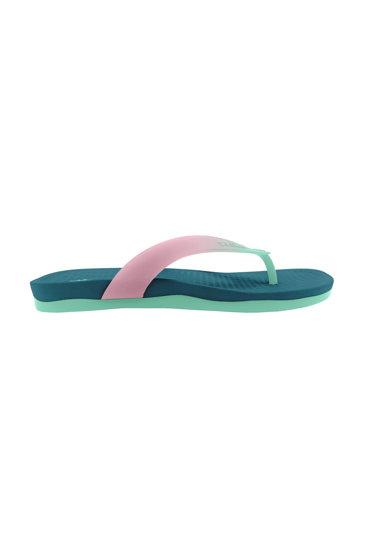 Side view of a Native Shoes Adults Paolo Wanderfoam Ombre Footwear in Faded Glory Blue / Fresco Green / Fresco Ombre