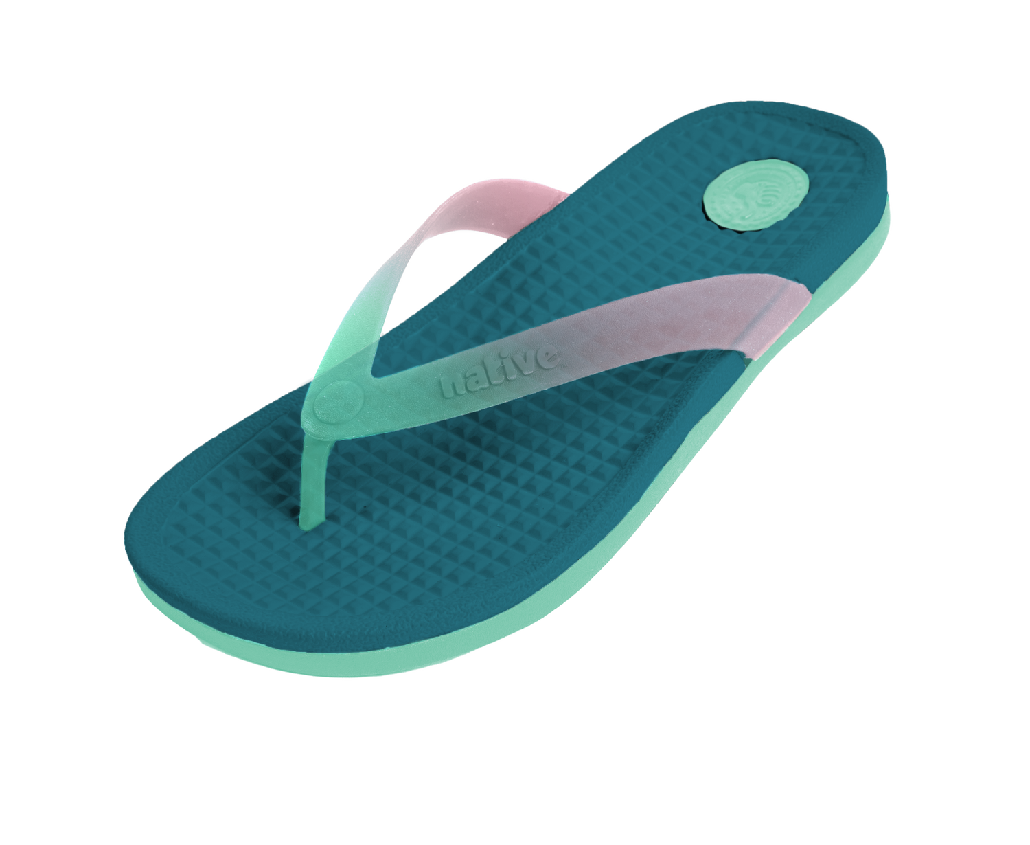 Angled view of a Native Shoes Paolo Wanderfoam Ombre | Faded Glory Blue / Fresco Green / Fresco Ombre Footwear in Faded Glory Blue / Fresco Green / Fresco Ombre