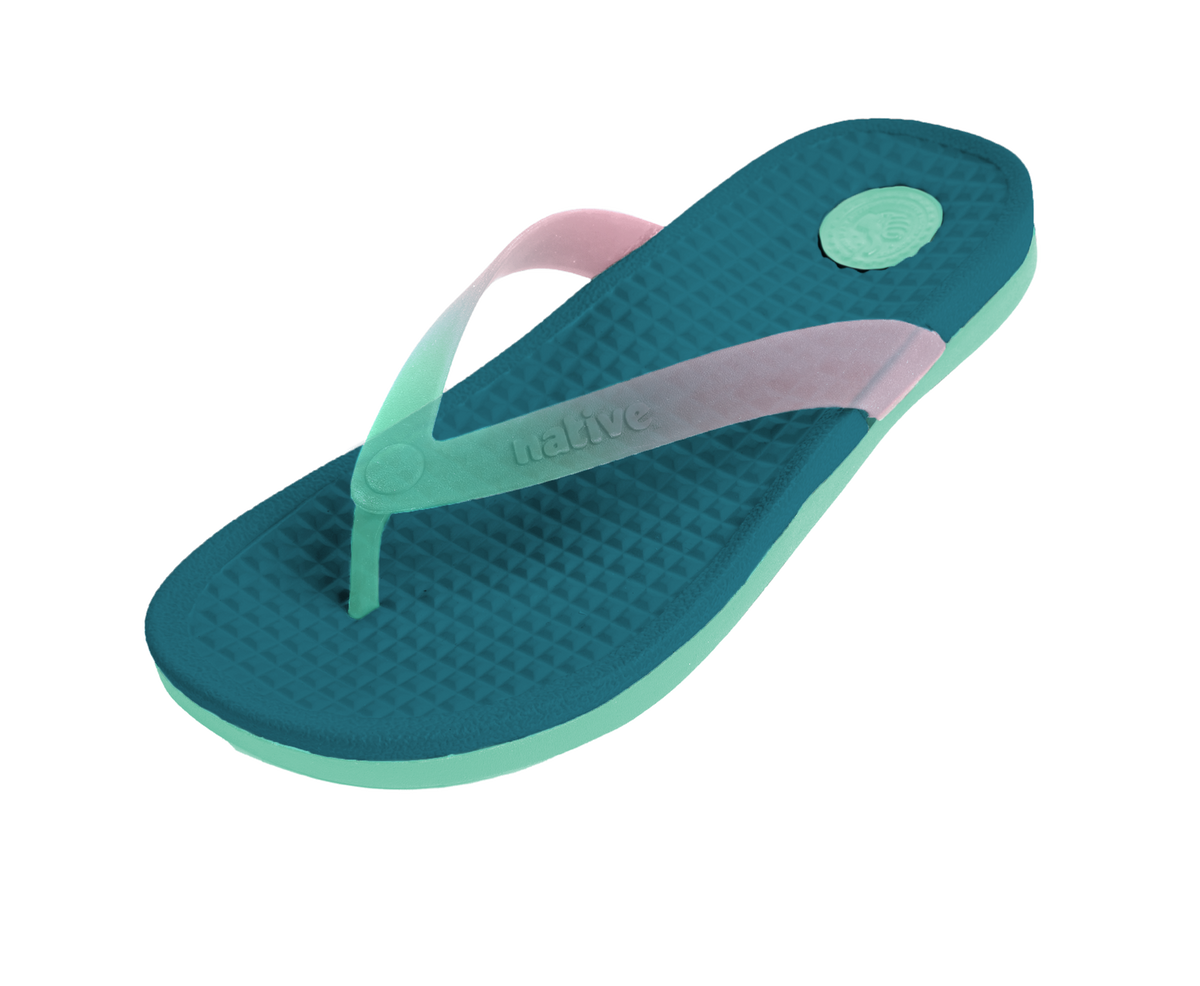 Angled view of a Native Shoes Paolo Wanderfoam Ombre | Faded Glory Blue / Fresco Green / Fresco Ombre Footwear in Faded Glory Blue / Fresco Green / Fresco Ombre