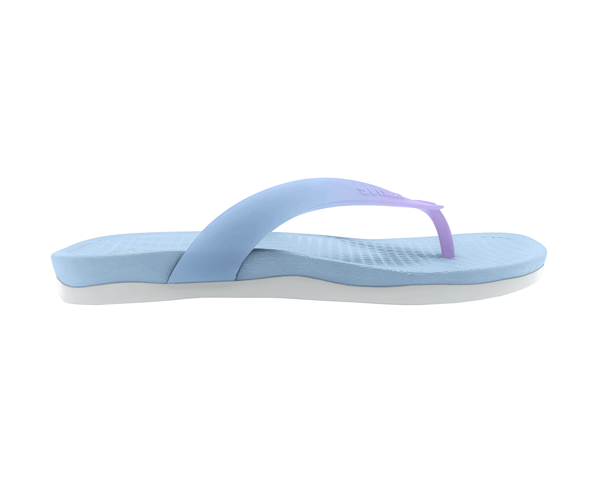 Side view of a Native Shoes Adults Paolo Wanderfoam Ombre Footwear in Skyway Blue / Dawn Blue / Twirling Ombre