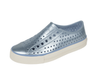Angled view of a Native Shoes Jefferson Arc Wf Metallic | Skyway Blue Metallic / Whisper White Footwear in Skyway Blue Metallic / Whisper White