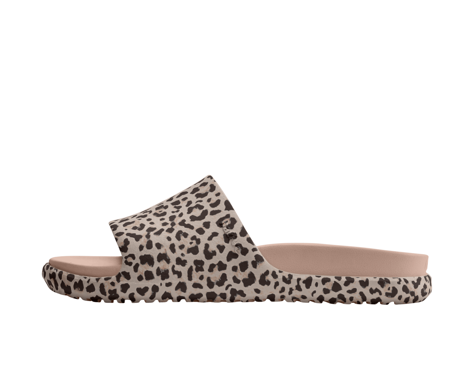 Side view of a Native Shoes Adults Spencer Lx Wanderfoam Print Footwear in Chameleon Pink / Chameleon Pink / Leopard