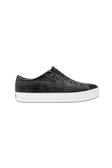 Side view of a Native Shoes Adults Jefferson Arc Wf Stonewash Footwear in Satellite Grey / Whisper White / Brushed
