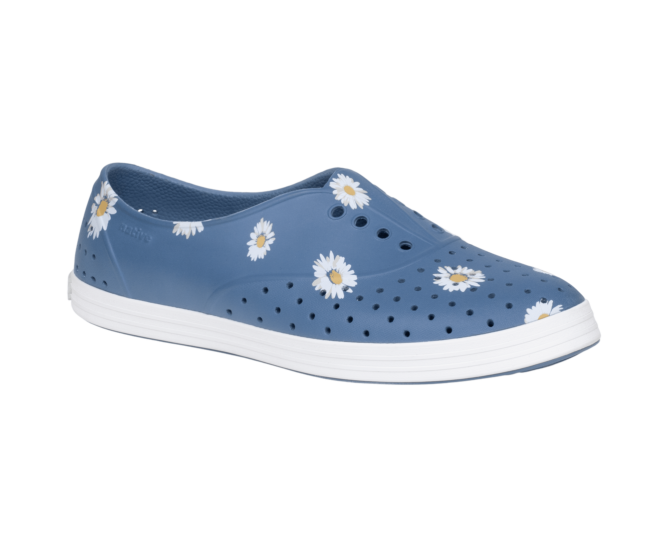 Bottom view of a Native Shoes Jericho Wanderfoam Print | Oasisbl/Shlwht/Daisyaop Footwear in Oasisbl/Shlwht/Daisyaop