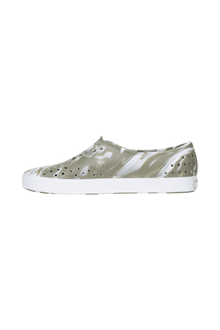 Angled view of a Native Shoes Miller Wanderfoam Marbled | Vetshlmarble/Shlwht Footwear in Vetshlmarble/Shlwht