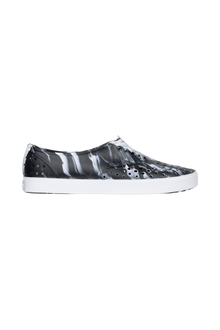 Side view of a Native Shoes Adults Miller Wanderfoam Marbled Footwear in Jfyshlmarble/Shlwht