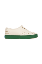 Side view of a Native Shoes Kids Miller Kids Footwear in Bnwht/Hntrgr